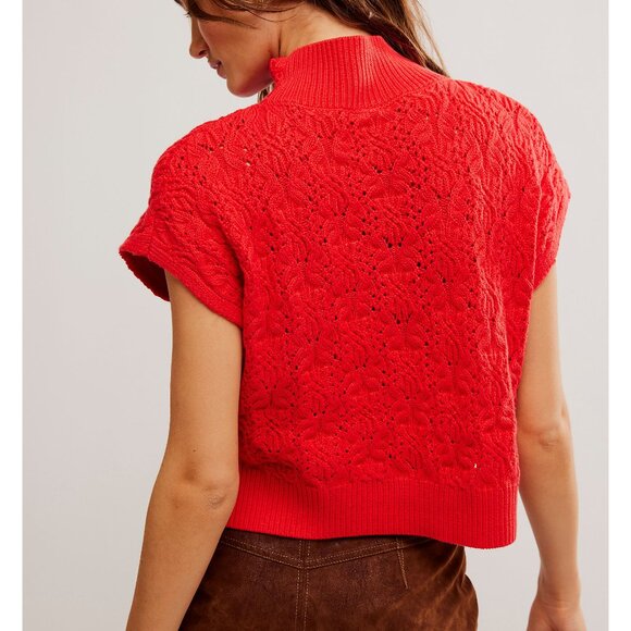 FREE PEOPLE Vickie Mock Neck Sweater / Heart Eyes - Picture 3 of 6